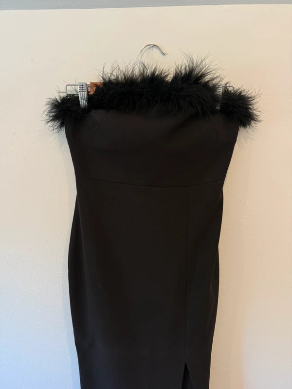 Likely Desi Feather Slit Midi Dress