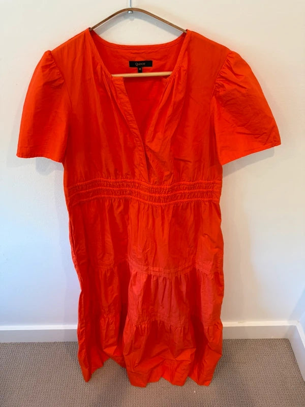 Quince Tiered Orange Maxi Dress