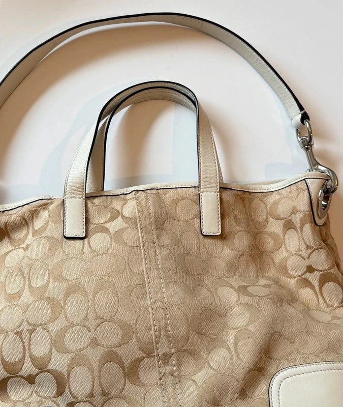 White Coach Signature Canvas Tote Bag