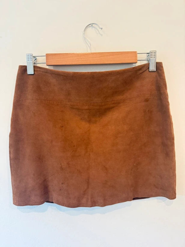 Alice & Olivia Brown Suede Mini Skirt